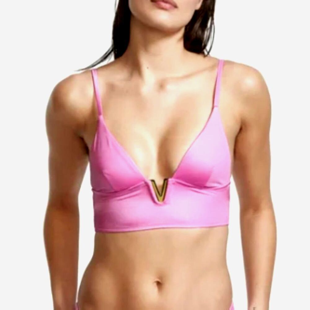 Victoria's Secret Berry Gelat V-Hardware Bralette Bikini Top Size Small